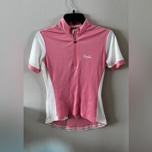 Rapha women Short Sleeve Pink and White Tee